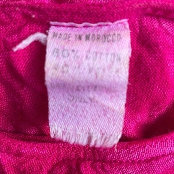 Vintage 80s/90s Bright Pink Morocco Maxi Dress Women’s Size XL Boho Hand Dyed - Picture 9 of 9